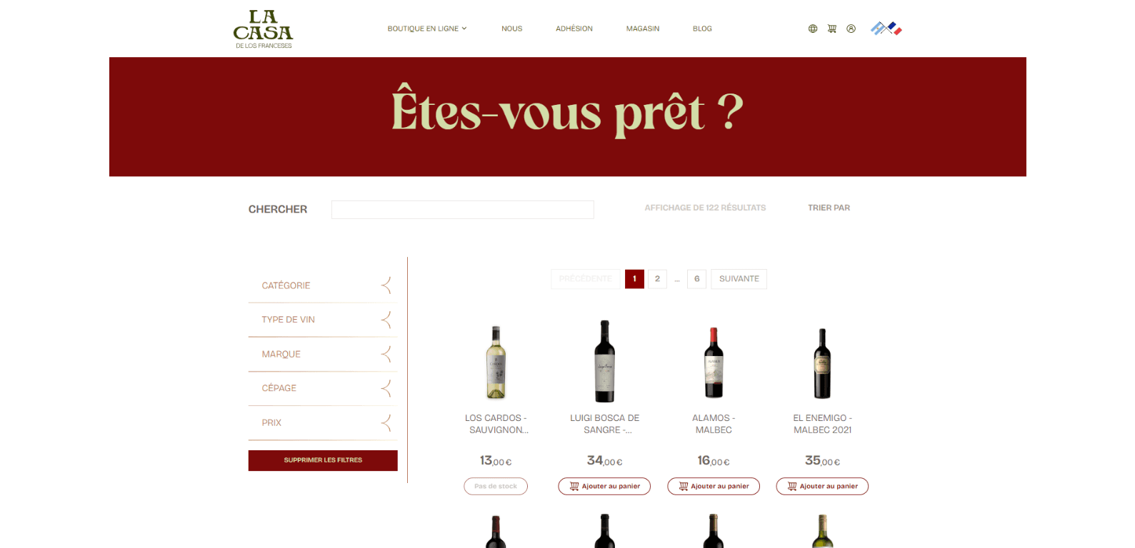 Catálogo de vinos de La Casa de los Franceses