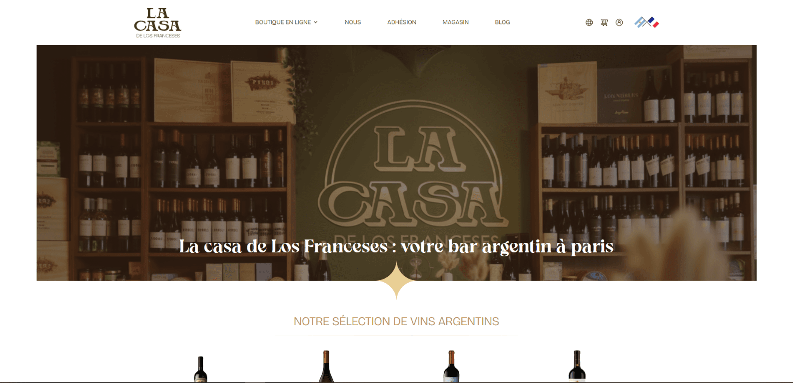 Tienda online de La Casa de los Franceses, casa de vinos en París